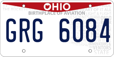 OH license plate GRG6084