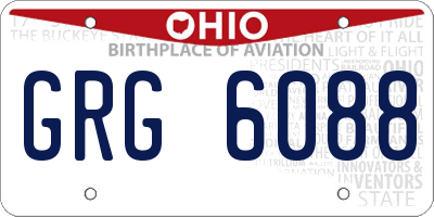 OH license plate GRG6088