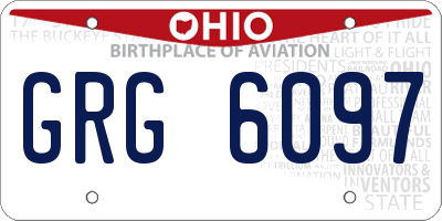 OH license plate GRG6097