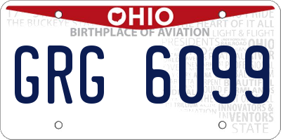 OH license plate GRG6099