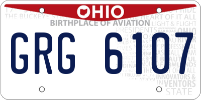OH license plate GRG6107