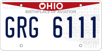 OH license plate GRG6111