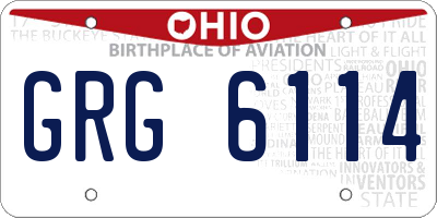 OH license plate GRG6114