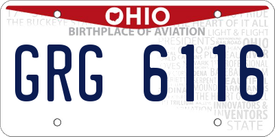 OH license plate GRG6116