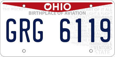 OH license plate GRG6119