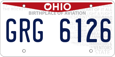OH license plate GRG6126