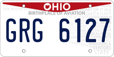 OH license plate GRG6127