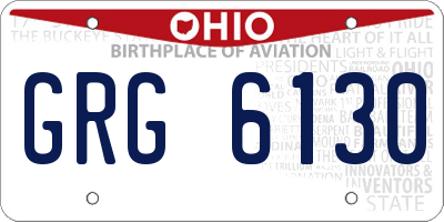 OH license plate GRG6130