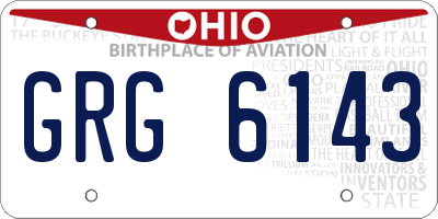 OH license plate GRG6143