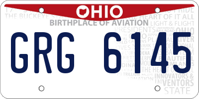OH license plate GRG6145