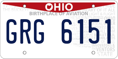 OH license plate GRG6151