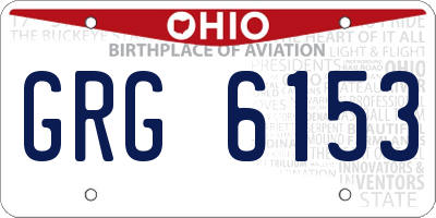 OH license plate GRG6153