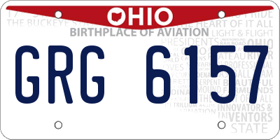 OH license plate GRG6157
