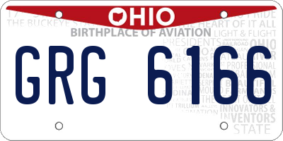 OH license plate GRG6166