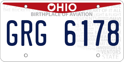 OH license plate GRG6178