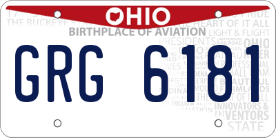 OH license plate GRG6181