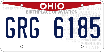 OH license plate GRG6185