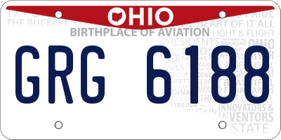 OH license plate GRG6188