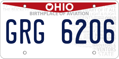 OH license plate GRG6206