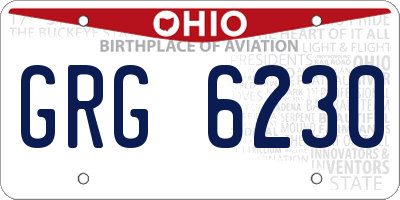 OH license plate GRG6230