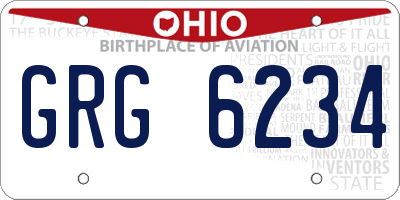 OH license plate GRG6234