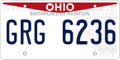 OH license plate GRG6236