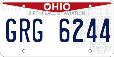 OH license plate GRG6244