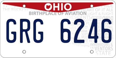 OH license plate GRG6246