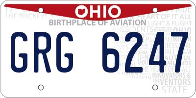 OH license plate GRG6247
