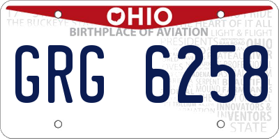 OH license plate GRG6258