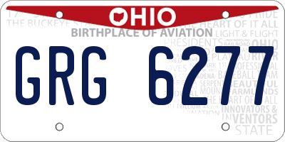 OH license plate GRG6277