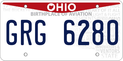 OH license plate GRG6280