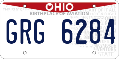 OH license plate GRG6284