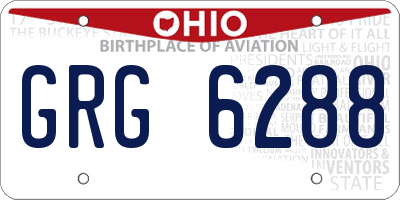 OH license plate GRG6288