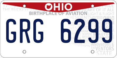 OH license plate GRG6299