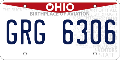 OH license plate GRG6306