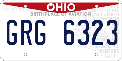 OH license plate GRG6323