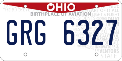 OH license plate GRG6327