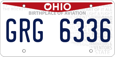 OH license plate GRG6336