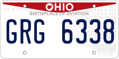 OH license plate GRG6338