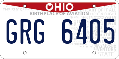 OH license plate GRG6405