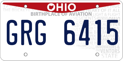 OH license plate GRG6415