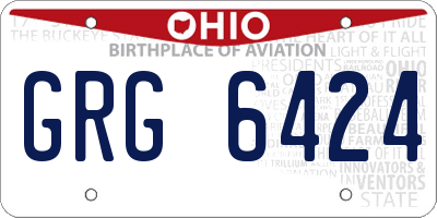 OH license plate GRG6424
