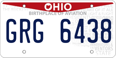 OH license plate GRG6438
