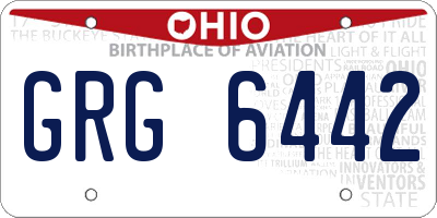 OH license plate GRG6442
