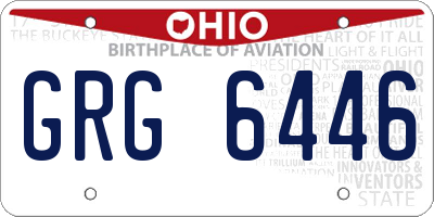 OH license plate GRG6446