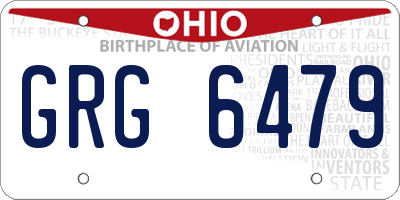 OH license plate GRG6479