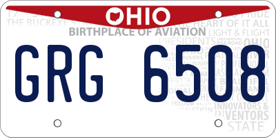 OH license plate GRG6508