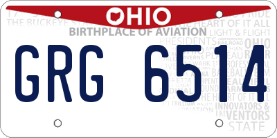 OH license plate GRG6514