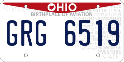 OH license plate GRG6519